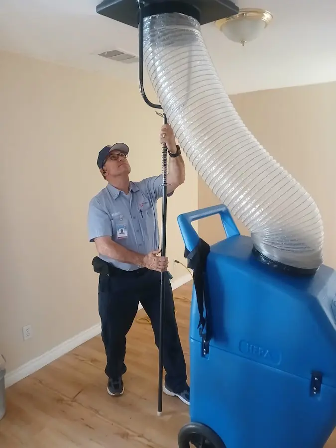 Mini Split Installation technician using HEPA equipment in Little Chute